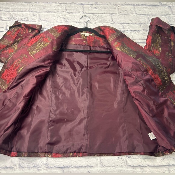 Coldwater Creek Blazer with Shades of Red, Burgundy, Plum and Gold. Size PXL - Picture 9 of 11